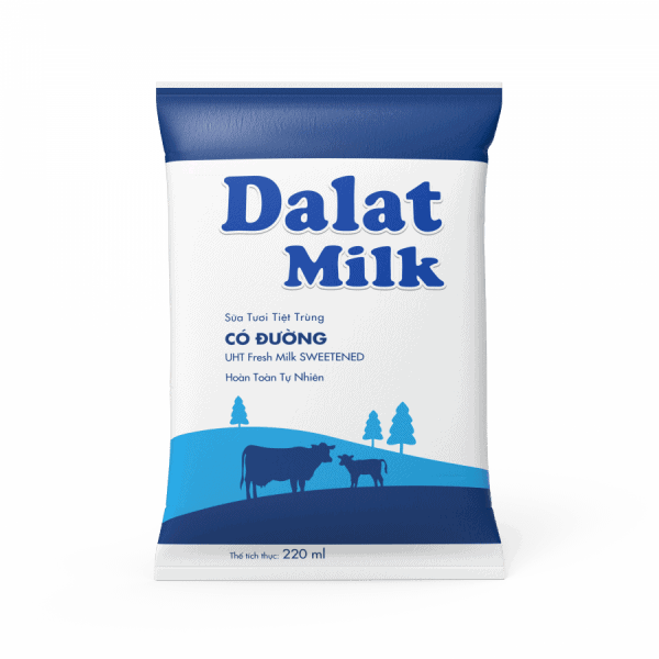 Sữa Tiệt Trùng Có Đường 220ml Dalat Milk