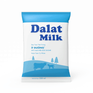 Sữa Tiệt Trùng Ít Đường 220ml Dalat Milk