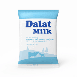 Sữa Tiệt Trùng Không Đường 220ml Dalat Milk