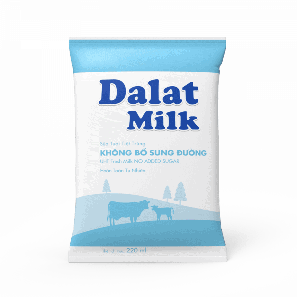 Sữa Tiệt Trùng Không Đường 220ml Dalat Milk