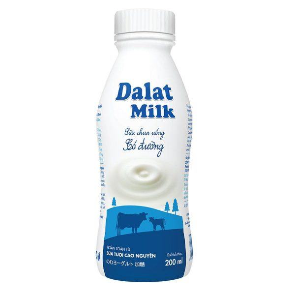 Sữa Chua Uống Có Đường 200ml Dalat Milk