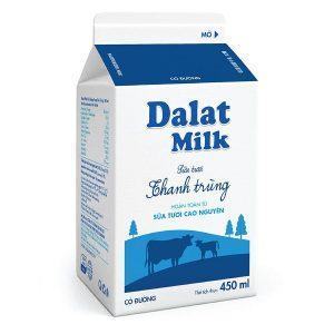 Sữa Thanh Trùng Có Đường 450ml Dalat Milk