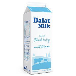 Sữa Thanh Trùng Không Đường 950ml Dalat Milk