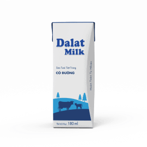 Sữa Tiệt Trùng Có Đường 180ml Dalat Milk