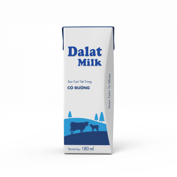 Sữa Tiệt Trùng Có Đường 180ml Dalat Milk