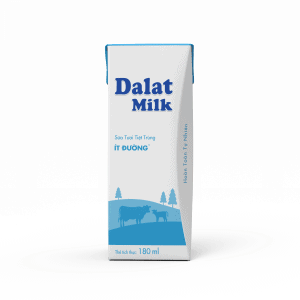 Sữa Tiệt Trùng Ít Đường 180ml Dalat Milk