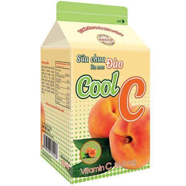 Sữa Chua Lên Men Đào Cool C 450ml Dalat Milk