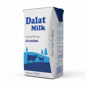 Sữa Tiệt Trùng Có Đường 110ml Dalat Milk