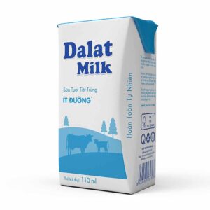 Sữa Tiệt Trùng Ít Đường 110ml Dalat Milk